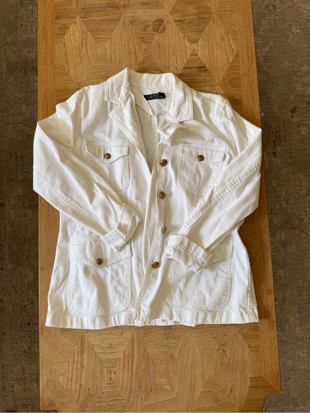 Ralph Lauren White Utility Jacket - Women's Lightweight Button-Up Coat